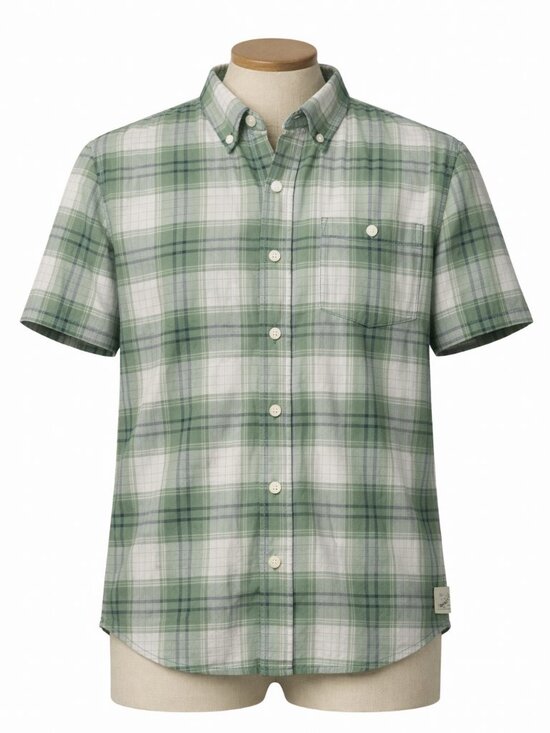 Weatherproof Other - Weatherproof Green Plaid Button Up Shirt Casual Cotton Short Sleeve Size L